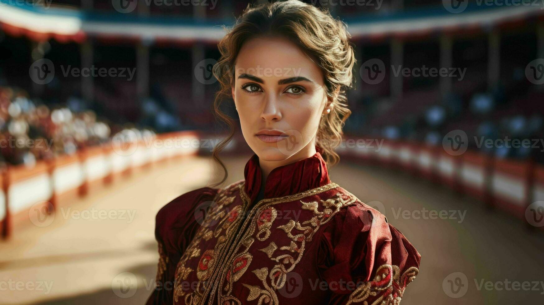 AI generated A Beautiful Spanish Woman Matador in Traditional Attire photo