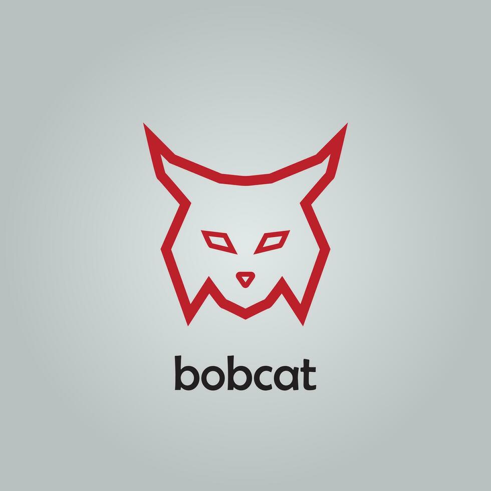 Bobcat logo design in red color vector