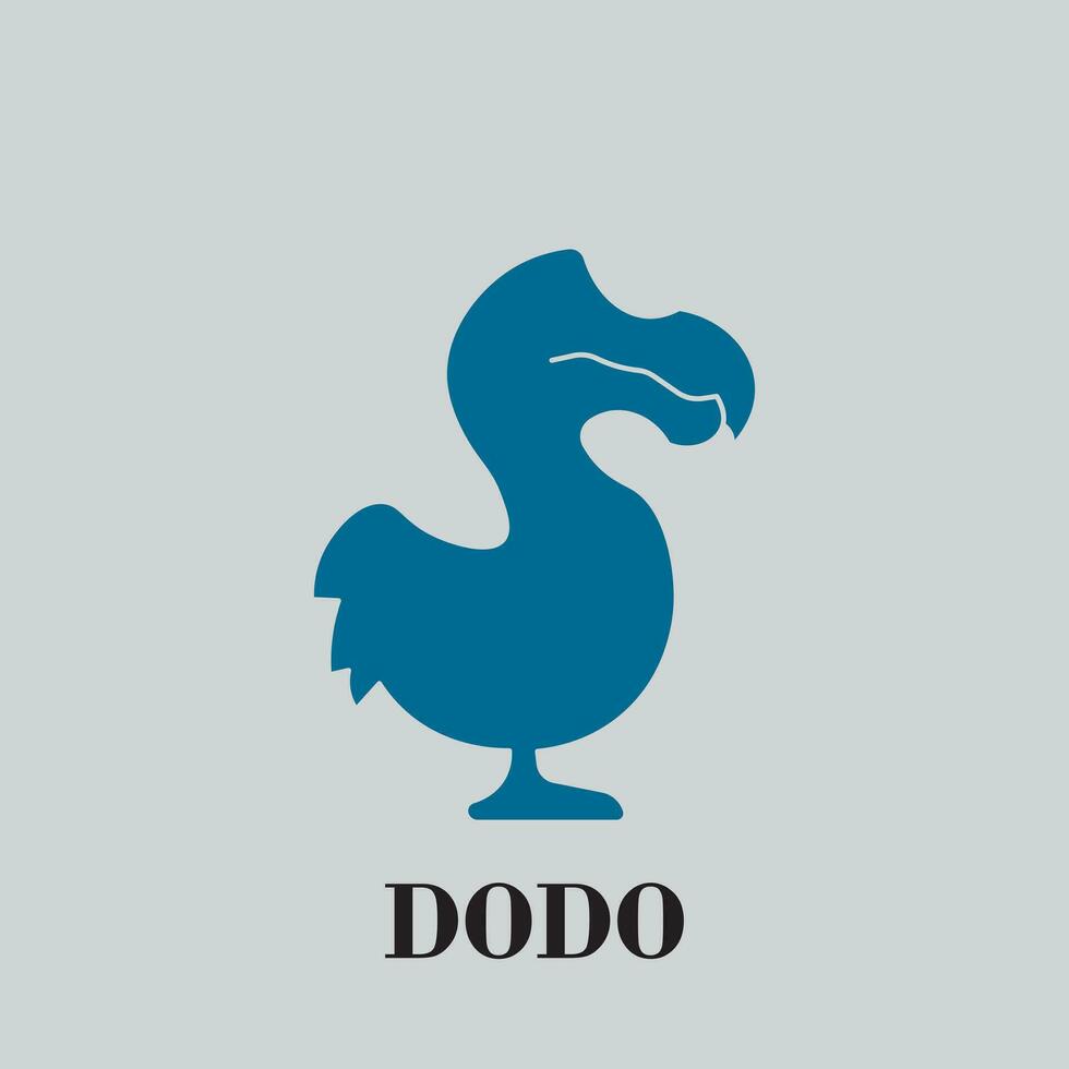 Dodo bird logo design with blue color vector