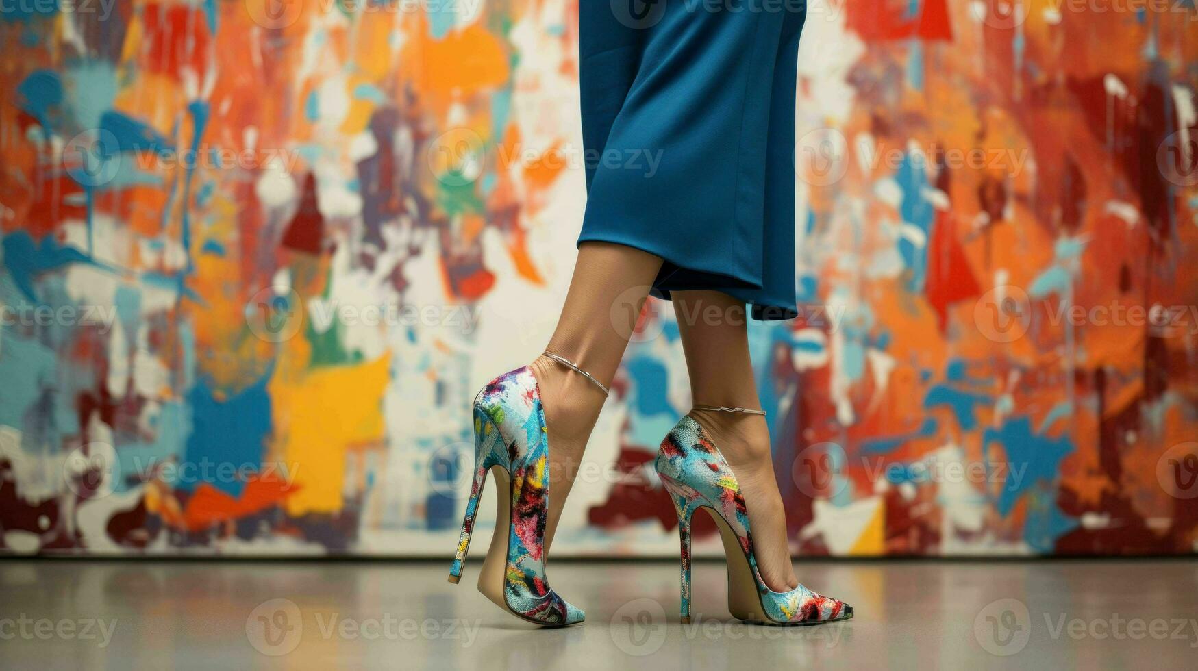AI generated Woman wearing modern and fashionable trendy long heels photo