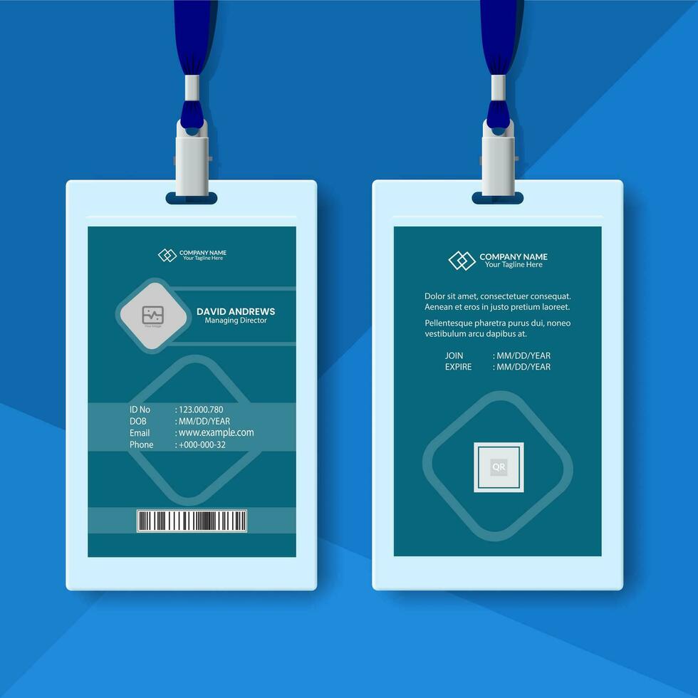 Modern and clean business id card and Student identity card template design and Employee Identity Card vector