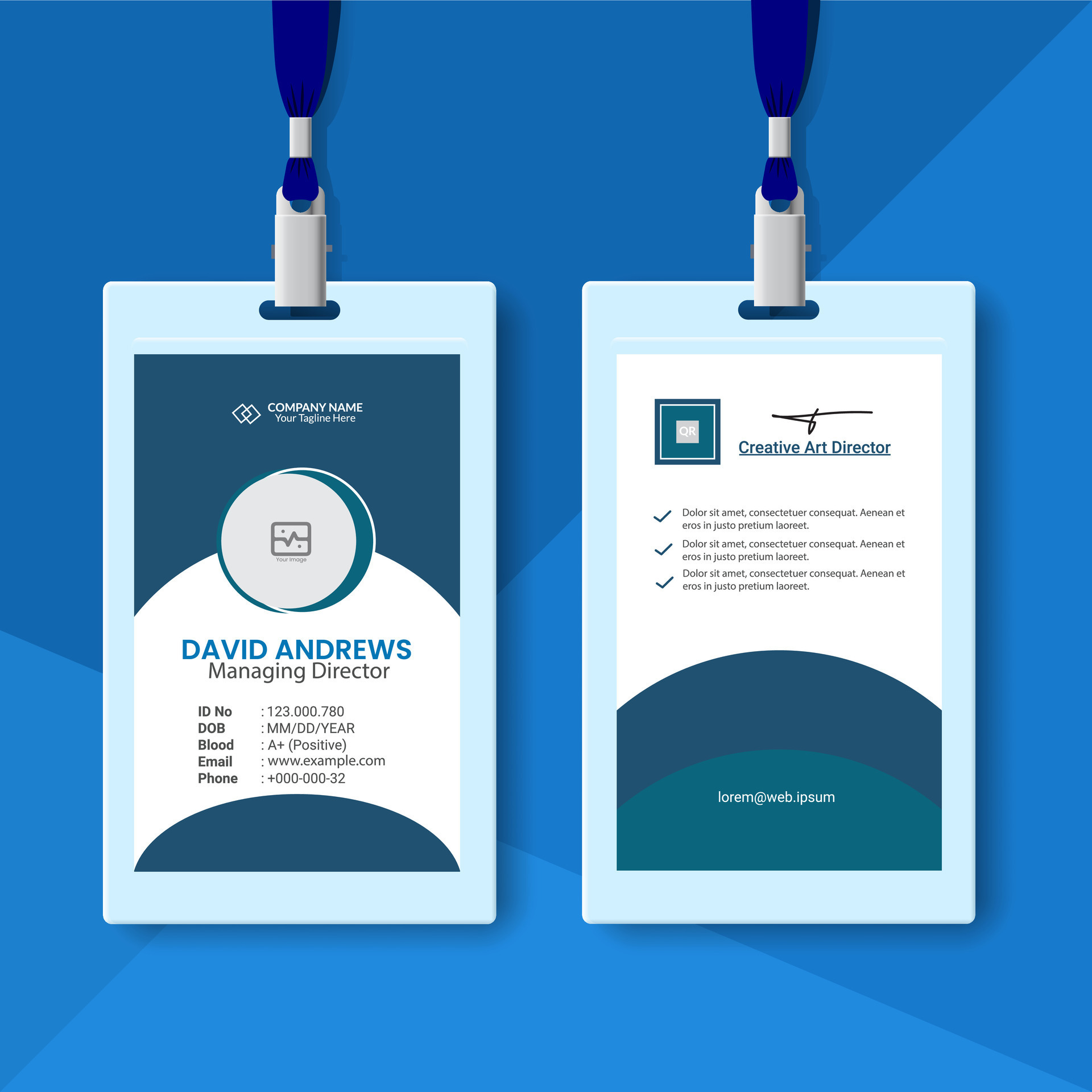 Modern and clean business id card and Student identity card template