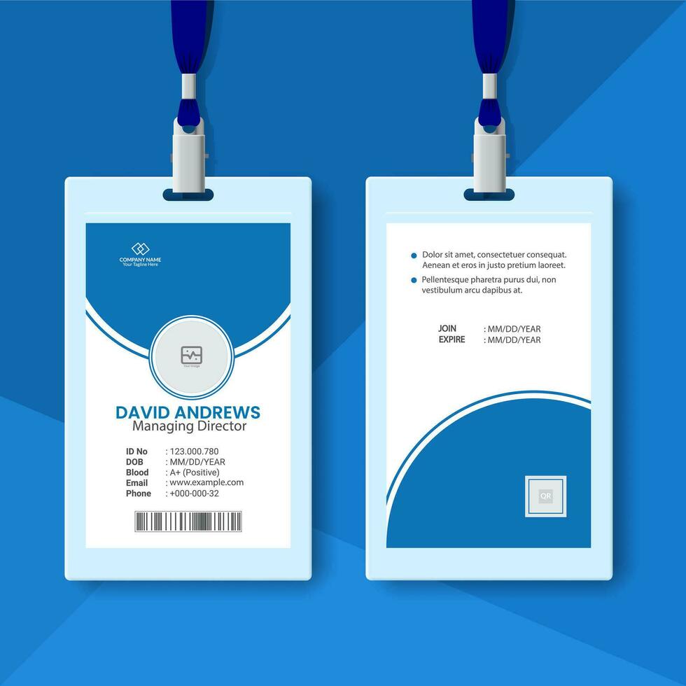 Modern and clean business id card and Student identity card template design and Employee Identity Card vector