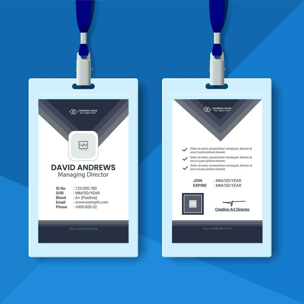 Modern and clean business id card and Student identity card template design and Employee Identity Card vector