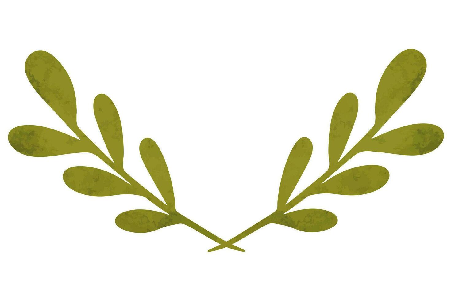 Green outline wreath with olive branches, silhouette circular laurel foliate. Vector Round floral frame. Hand drawn digital illustration for sports achievements, awards, victories and success.