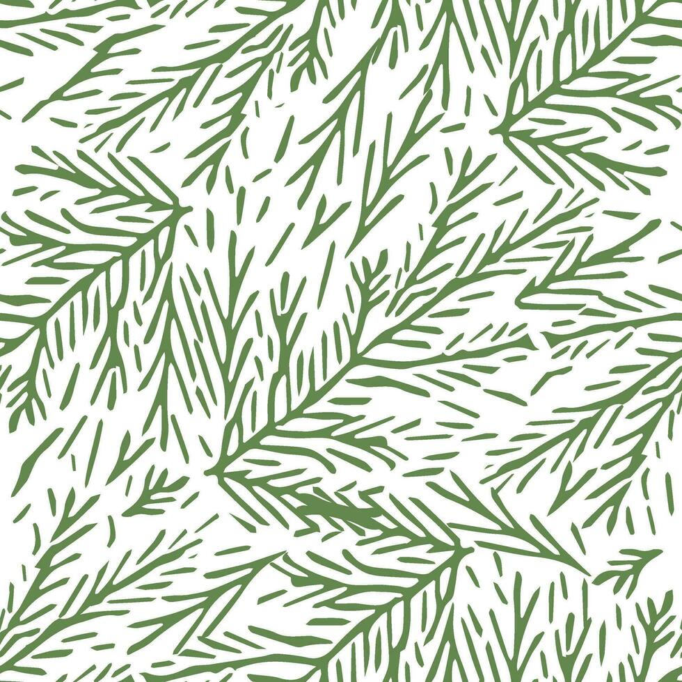 Seamless christmas tree pattern. New year background. Doodle illustration with christmas tree vector