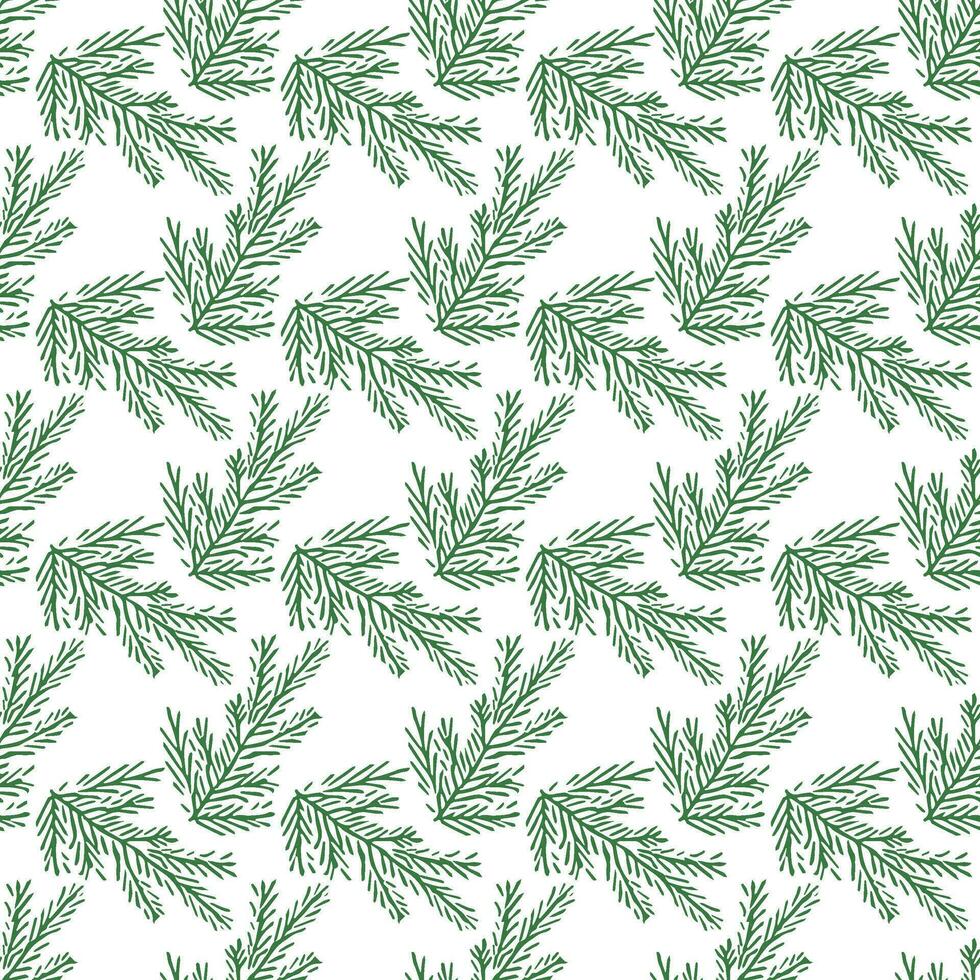 Seamless christmas tree pattern. New year background. Doodle illustration with christmas tree vector