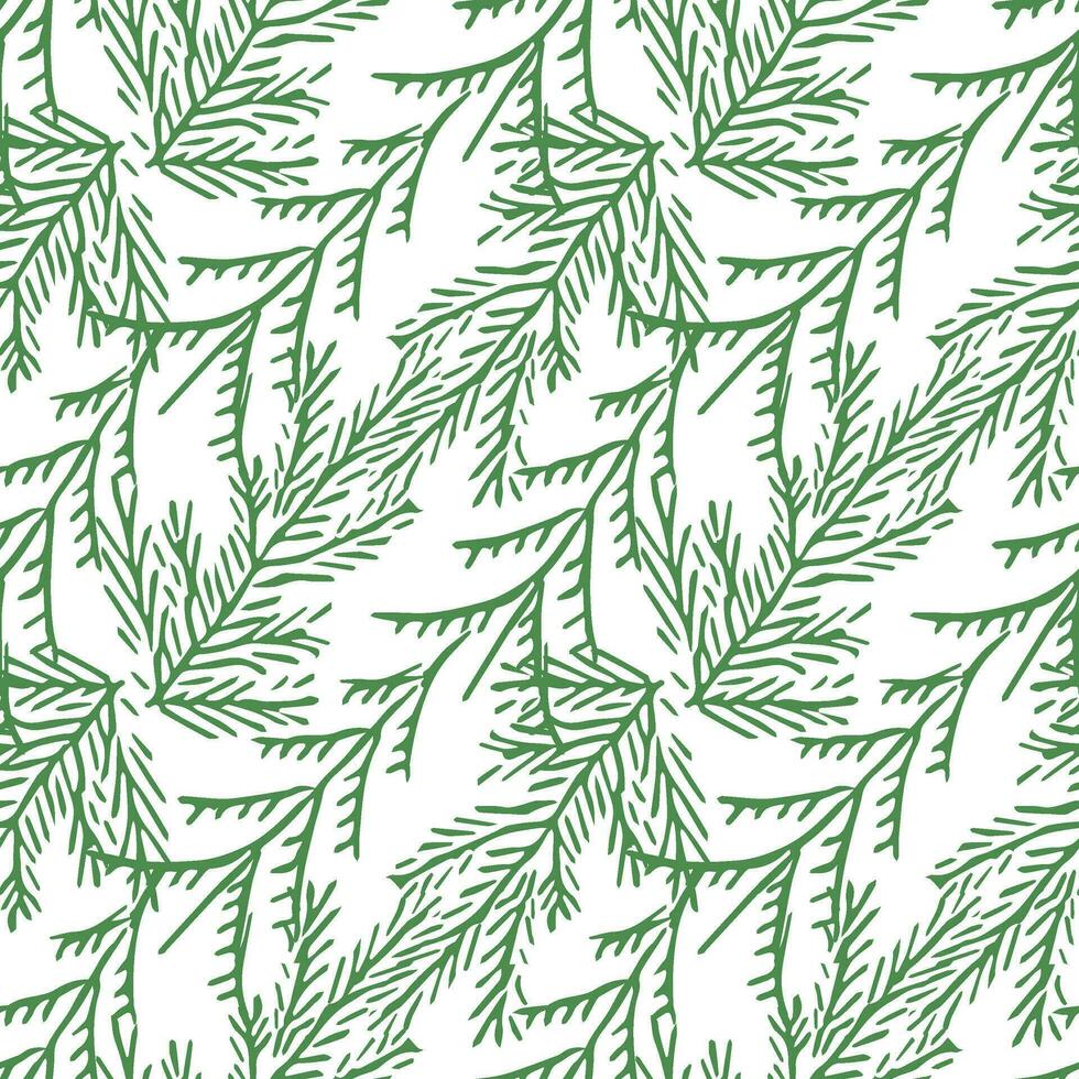 Seamless christmas tree pattern. New year background. Doodle illustration with christmas tree vector