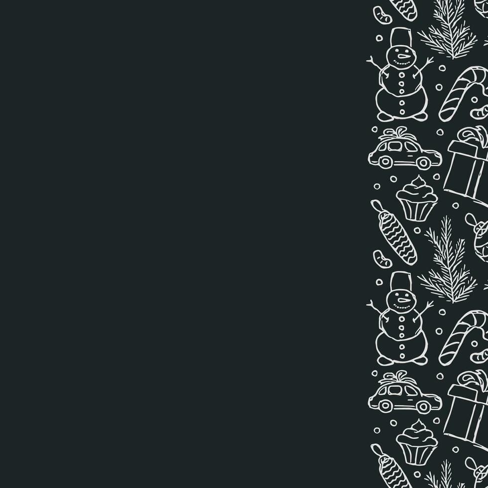 New year background. Doodle illustration with christmas and new year icons vector