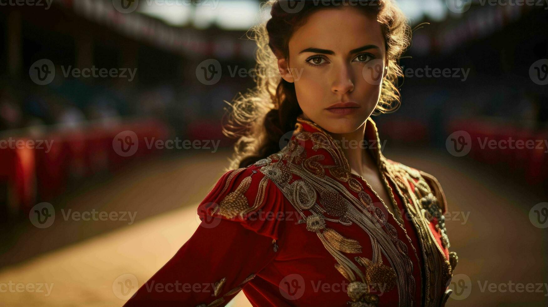 AI generated A Beautiful Spanish Woman Matador in Traditional Attire photo