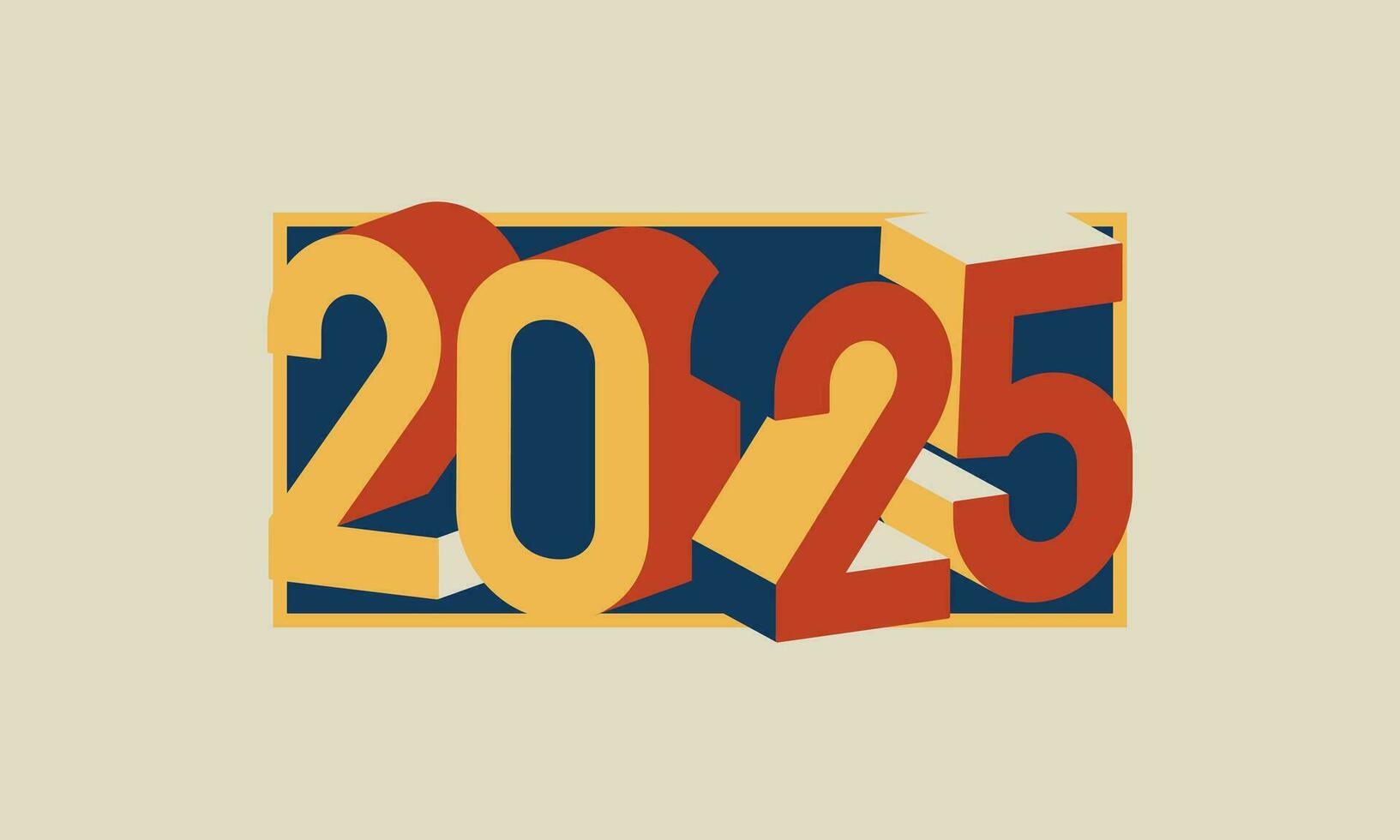 2025 nuevo año número diseño. vector