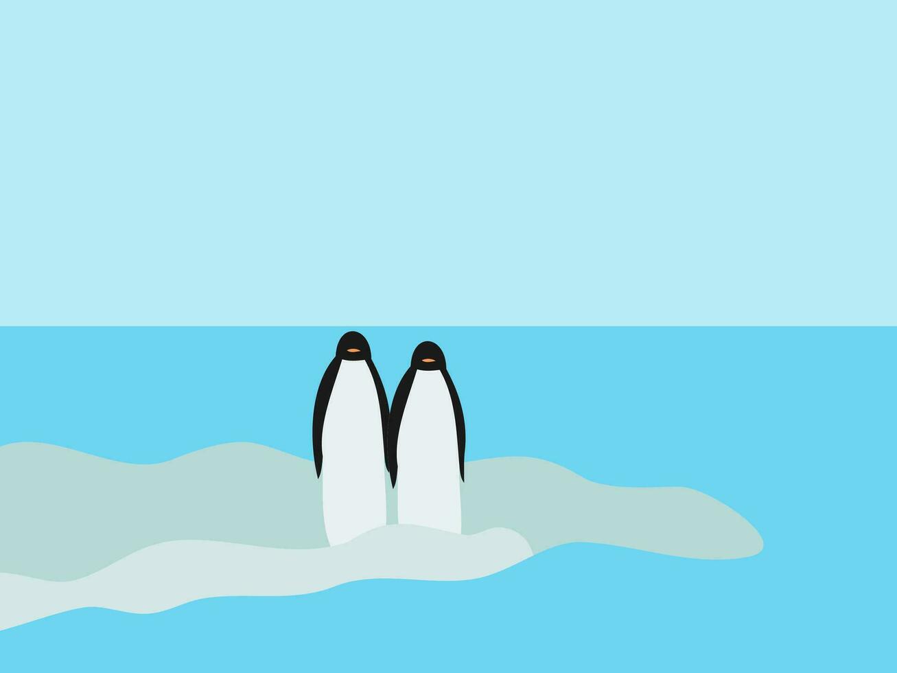 flat design penguin vector illustration