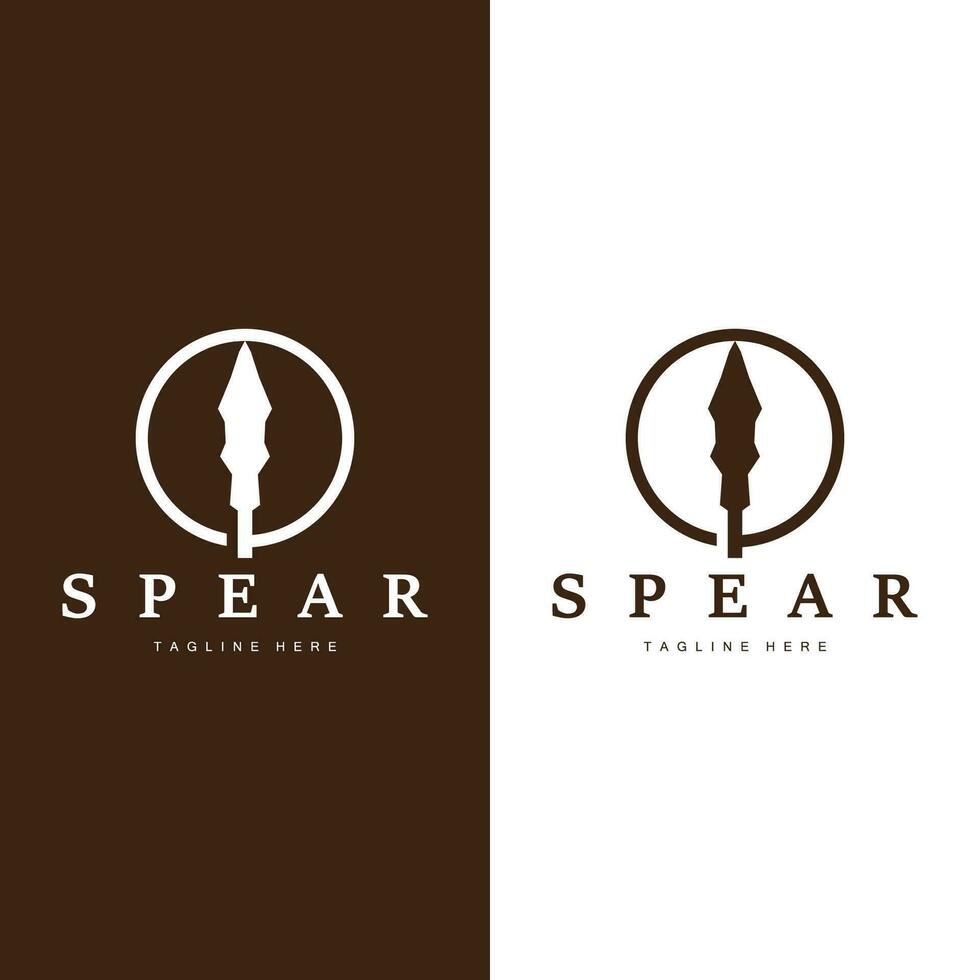 Spear Logo Old Vintage Rustic Simple Design Business Brand Spear Arrow vector