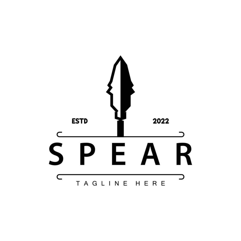 Spear Logo Old Vintage Rustic Simple Design Business Brand Spear Arrow vector