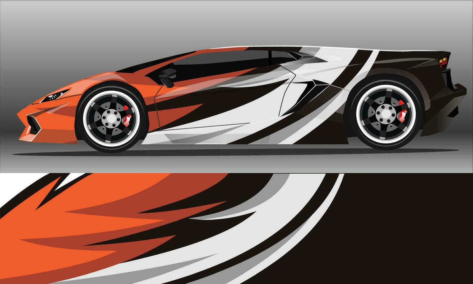 Car decal wrap design vector. abstract stripe racing  for livery, vehicle, rally, race, car. vector