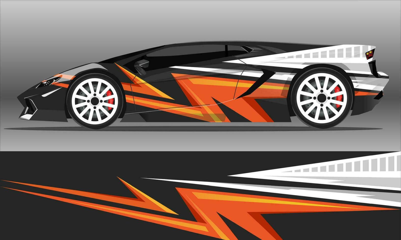 Car decal wrap design vector. abstract stripe racing  for livery, vehicle, rally, race, car. vector