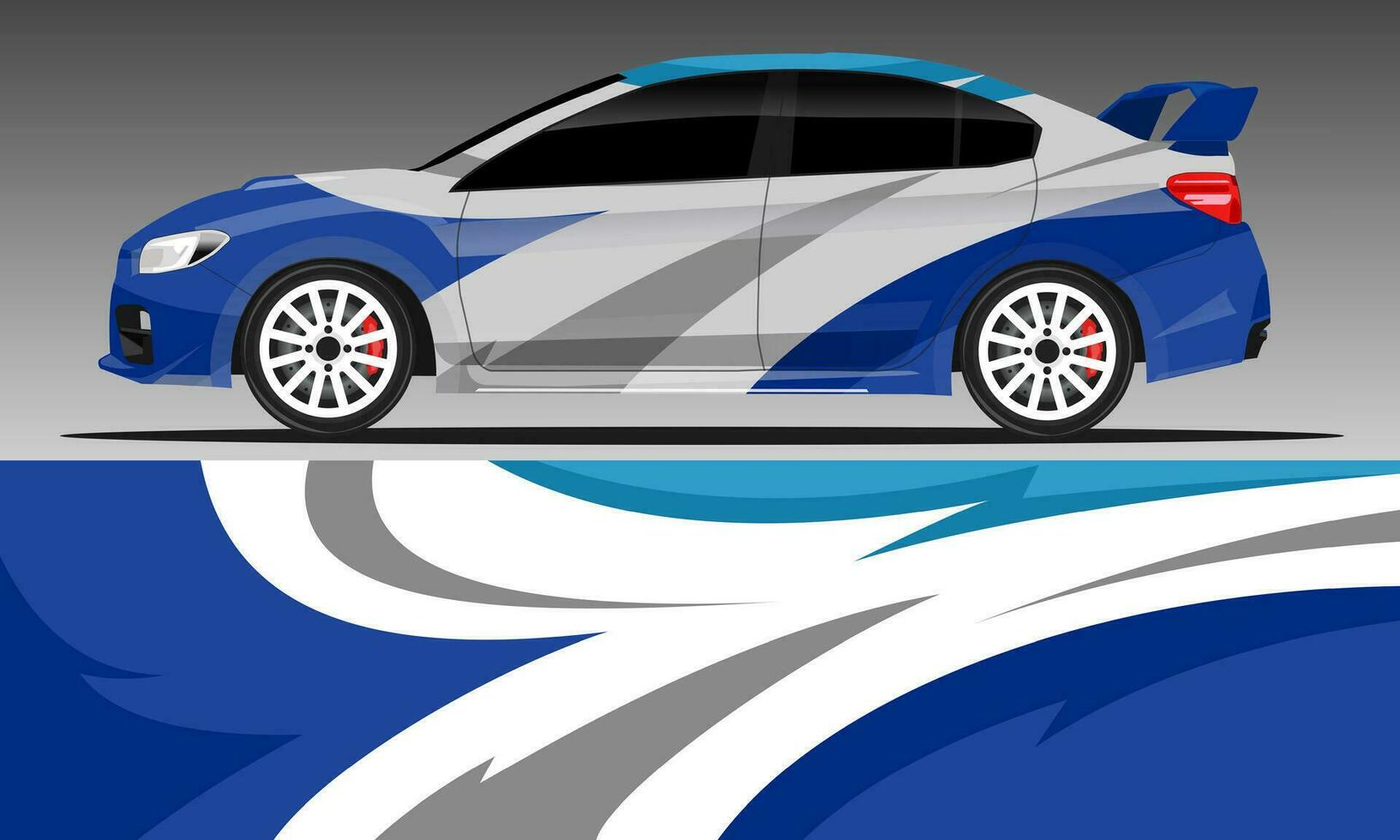 Car decal wrap design vector. abstract stripe racing  for livery, vehicle, rally, race, car. vector