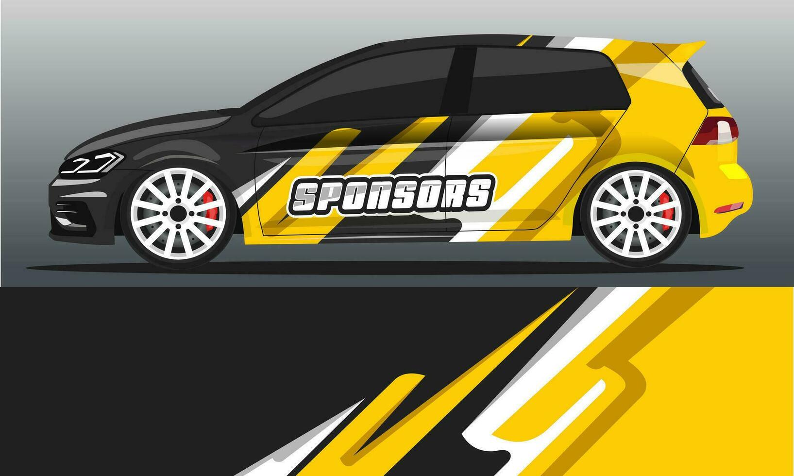 vector de diseño de envoltura de calcomanía de coche. carreras de rayas abstractas para librea, vehículo, rally, carrera, coche.