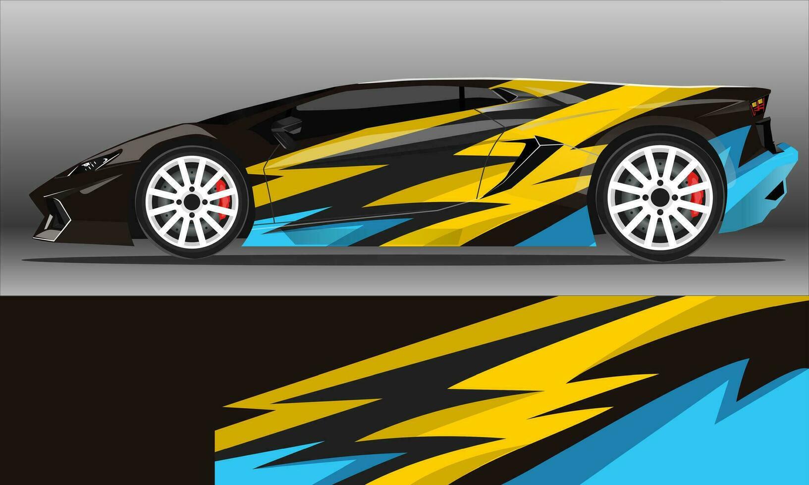 Car decal wrap design vector. abstract stripe racing  for livery, vehicle, rally, race, car. vector