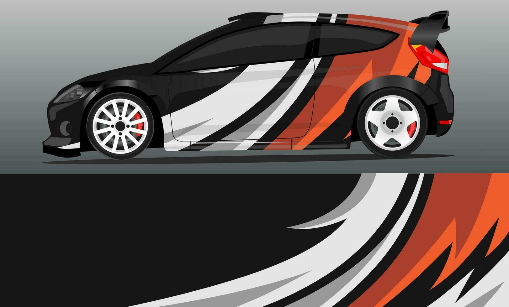 Car decal wrap design vector. abstract stripe racing  for livery, vehicle, rally, race, car. vector