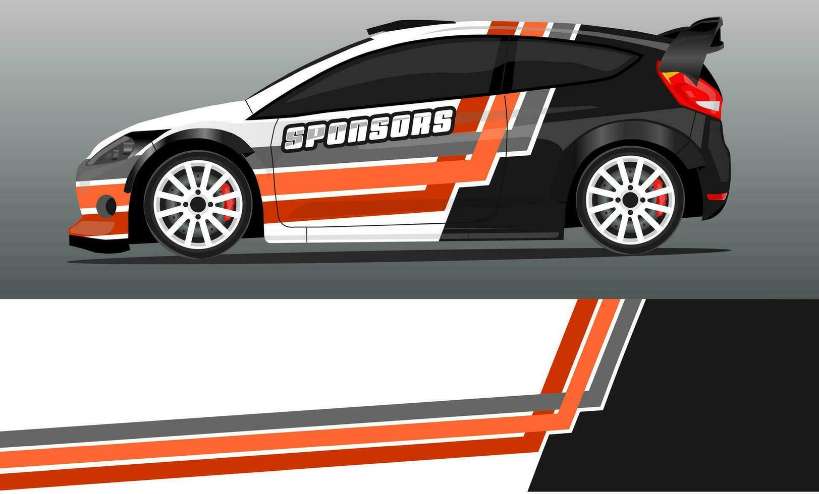 Car decal wrap design vector. abstract stripe racing  for livery, vehicle, rally, race, car. vector