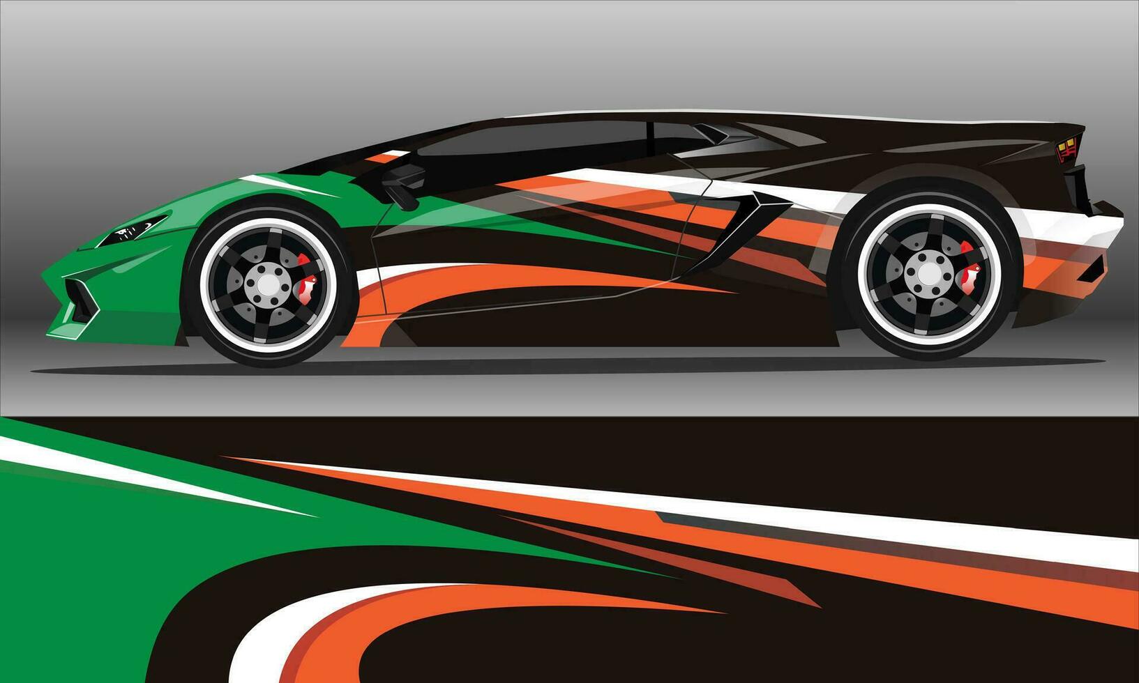 Car decal wrap design vector. abstract stripe racing  for livery, vehicle, rally, race, car. vector