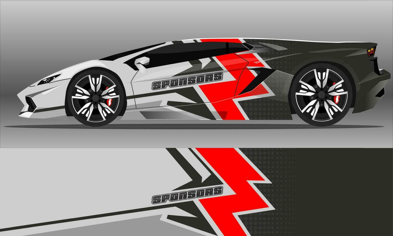 Car decal wrap design vector. abstract stripe racing  for livery, vehicle, rally, race, car. vector