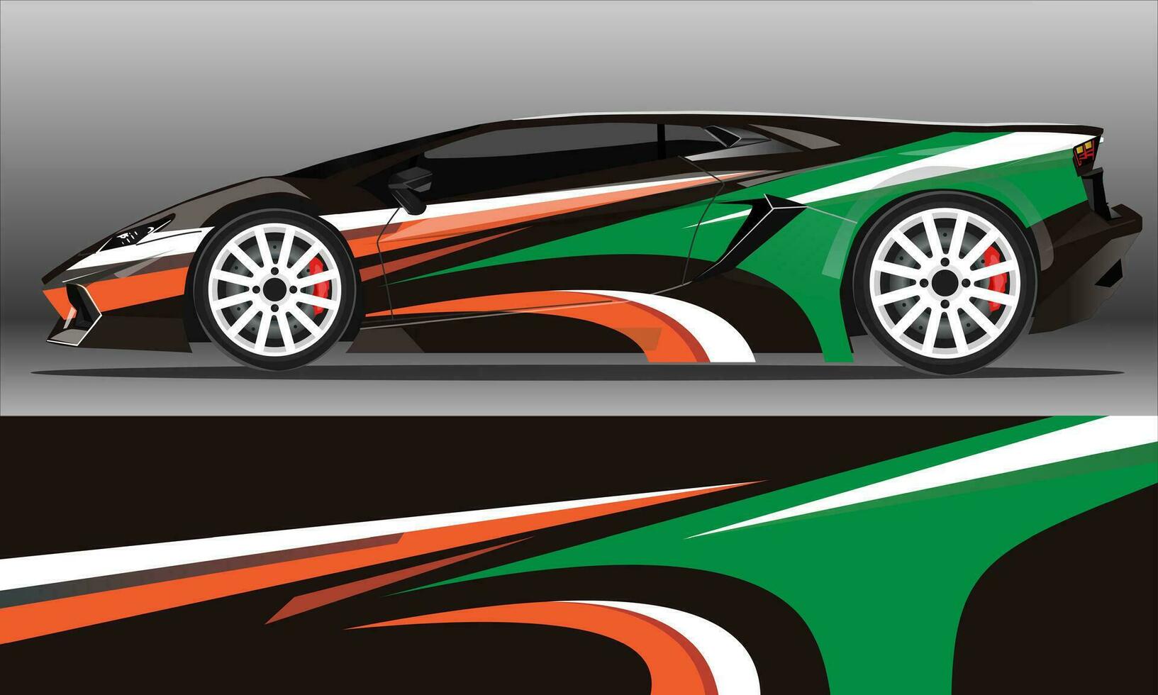 Car decal wrap design vector. abstract stripe racing  for livery, vehicle, rally, race, car. vector