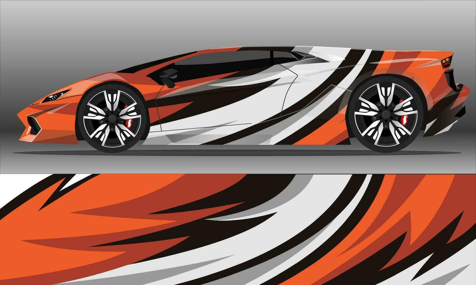 Car decal wrap design vector. abstract stripe racing  for livery, vehicle, rally, race, car. vector