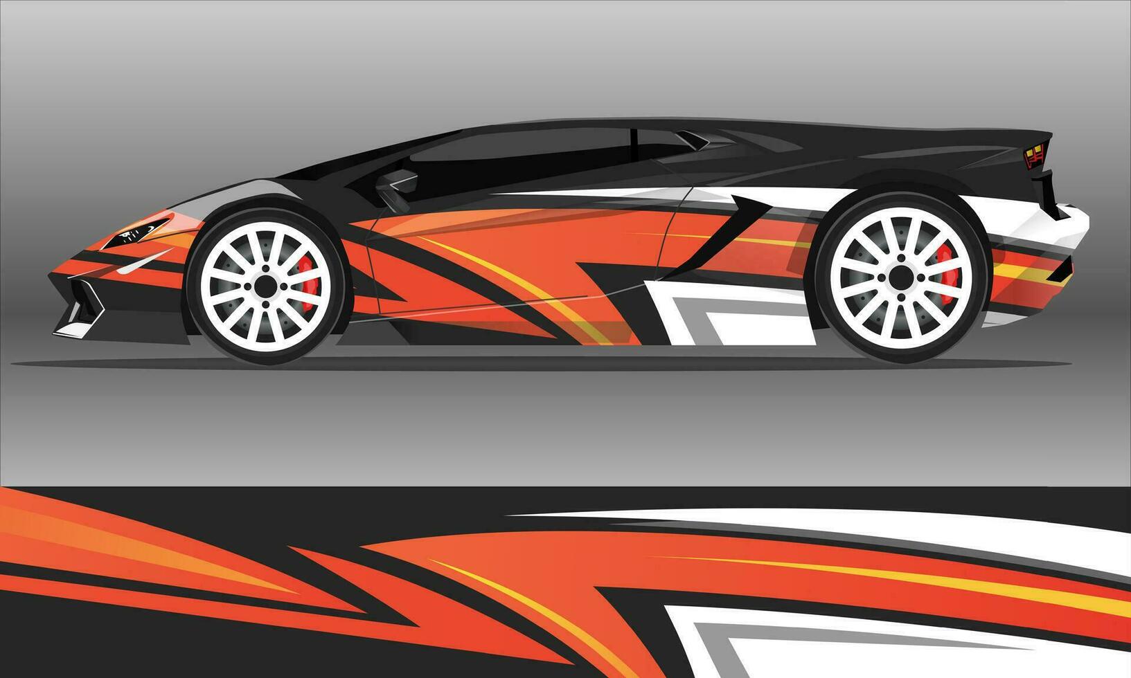 Car decal wrap design vector. abstract stripe racing  for livery, vehicle, rally, race, car. vector