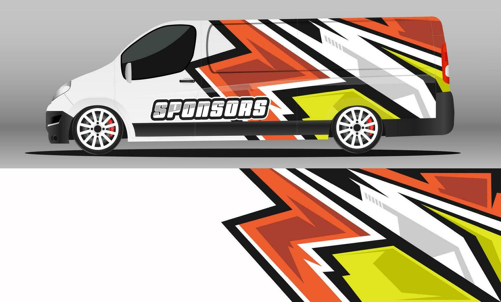 Car decal wrap design vector. abstract stripe racing for livery, vehicle, van car, truck. vector