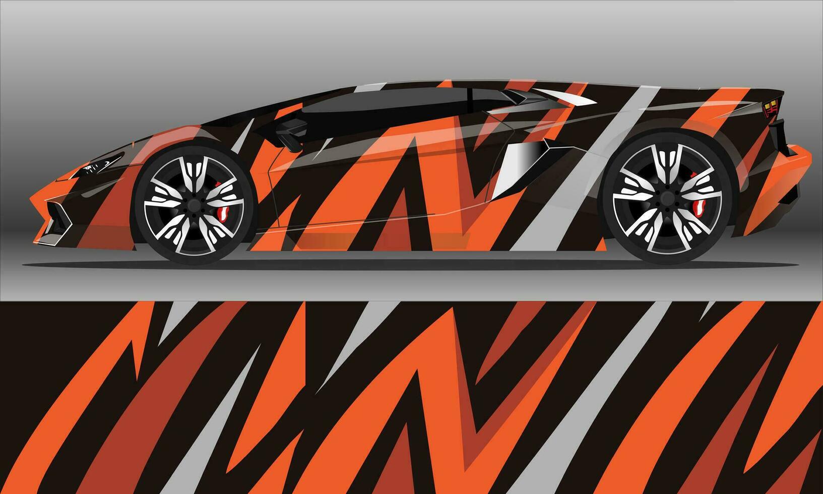 Car decal wrap design vector. abstract stripe racing  for livery, vehicle, rally, race, car. vector