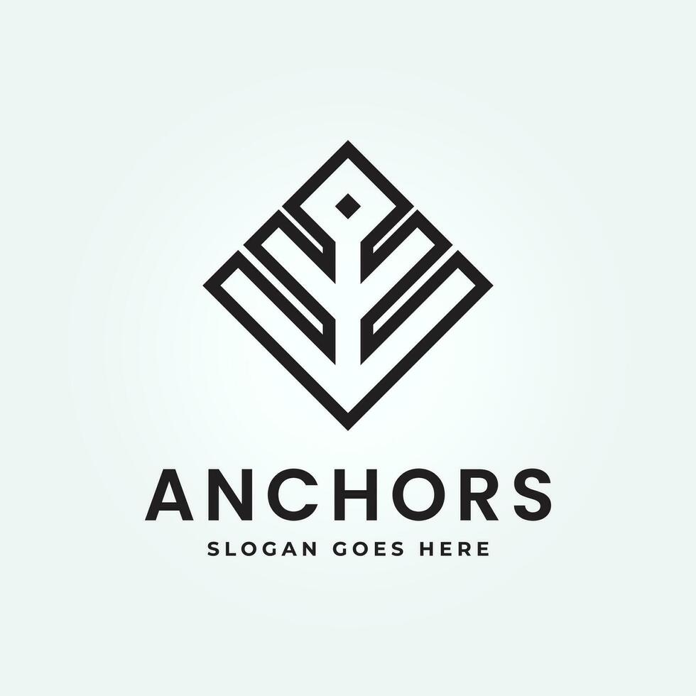 Anchor vector icon pirate boat logo helmet Nautical maritime simple graphic symbol illustration