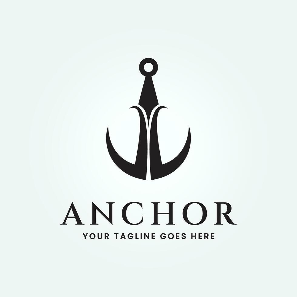 ancla vector icono pirata barco logo casco náutico marítimo sencillo gráfico símbolo ilustración