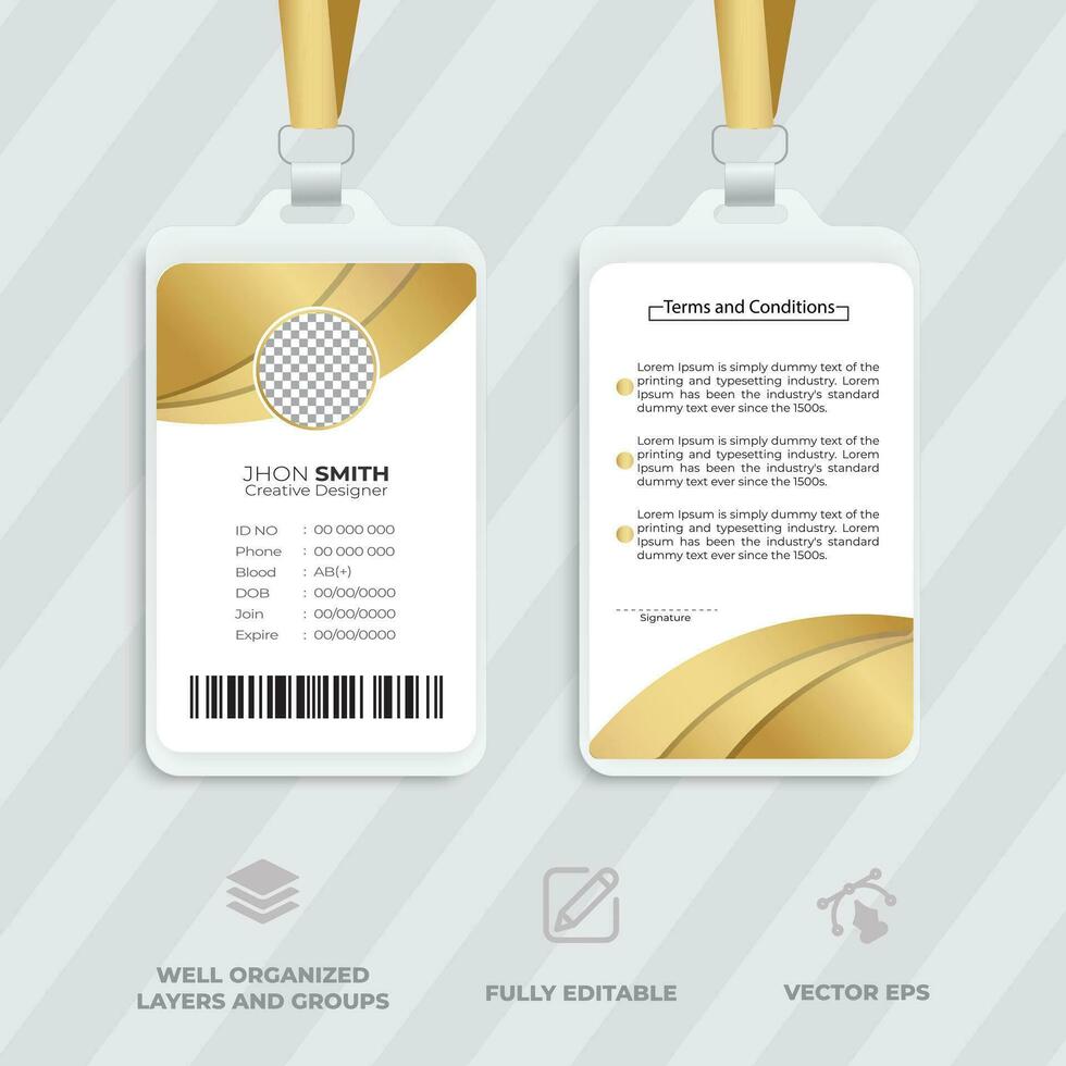 Business ID card Abstract ID badge template with picture Abstract ID card template concept vector