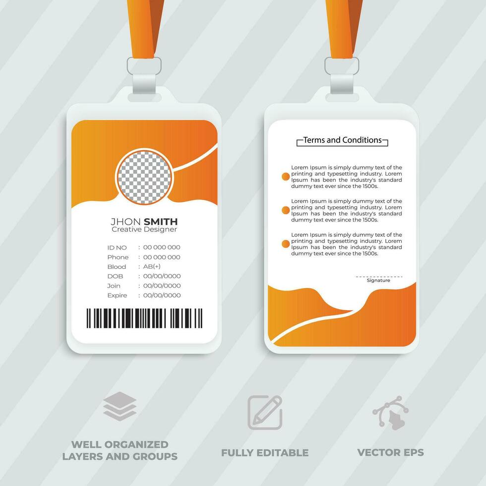 Business ID card Abstract ID badge template with picture Abstract ID card template concept vector