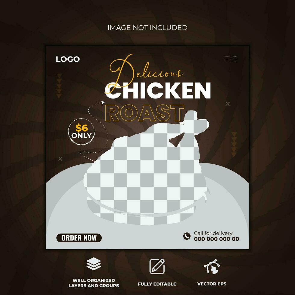 Food social media post template. high resolution. Set of square banner template design for food post. Suitable for Social Media Post restaurant and culinary. for post. vector
