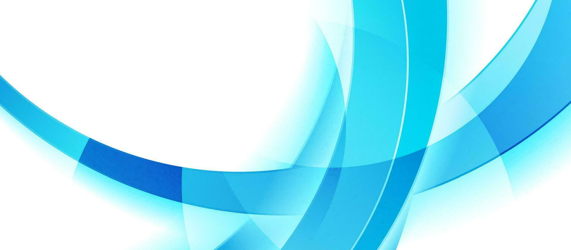 Blue white geometric tech background with glossy wavy shapes vector