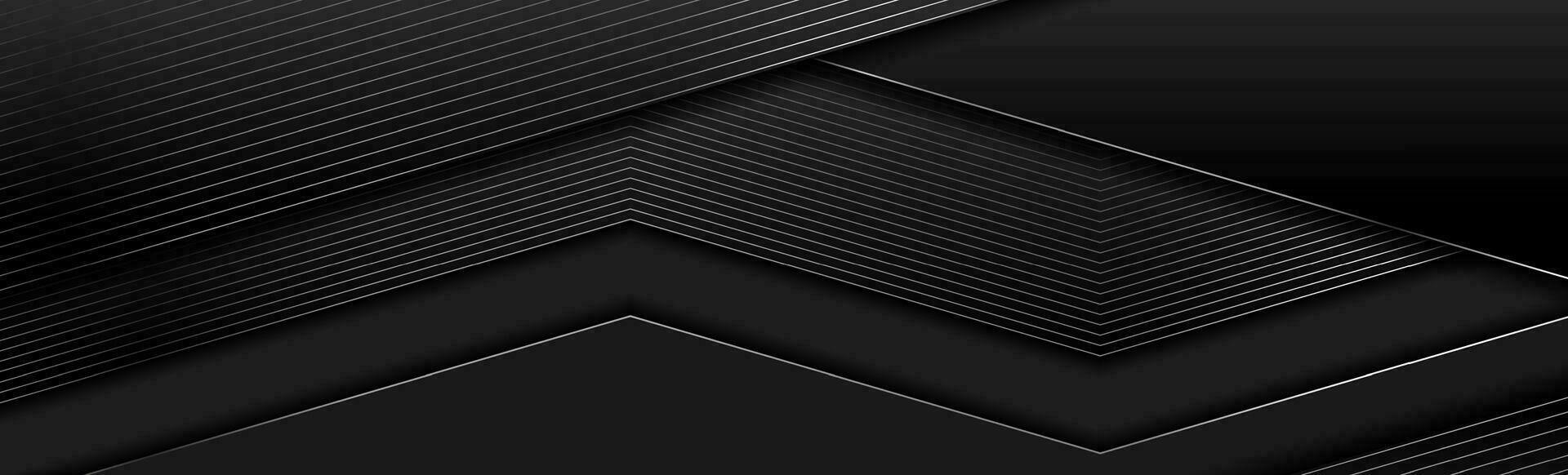 Black and grey metallic abstract tech geometric background vector