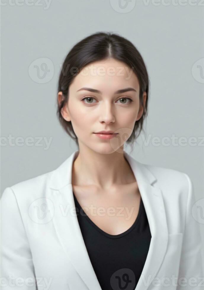 Portrait Of A Woman Isolated On A White Background. AI Generated photo