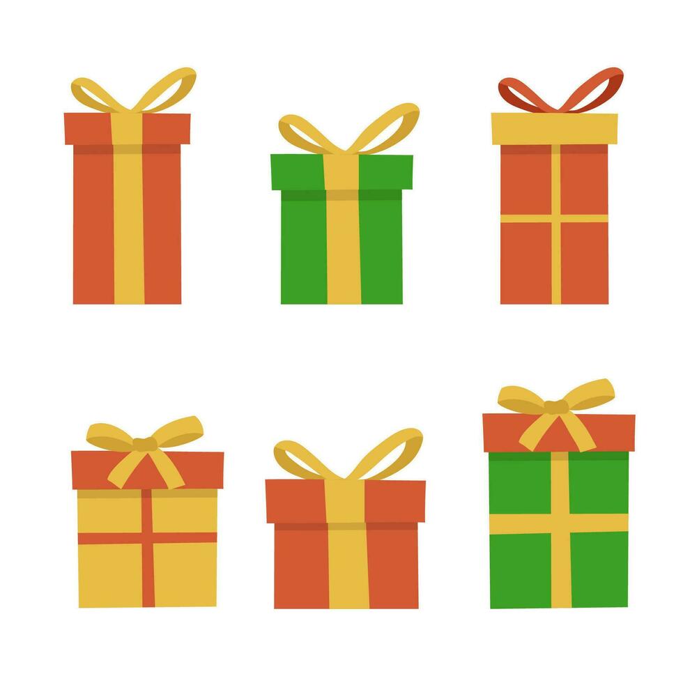 Collection of different gift box vector