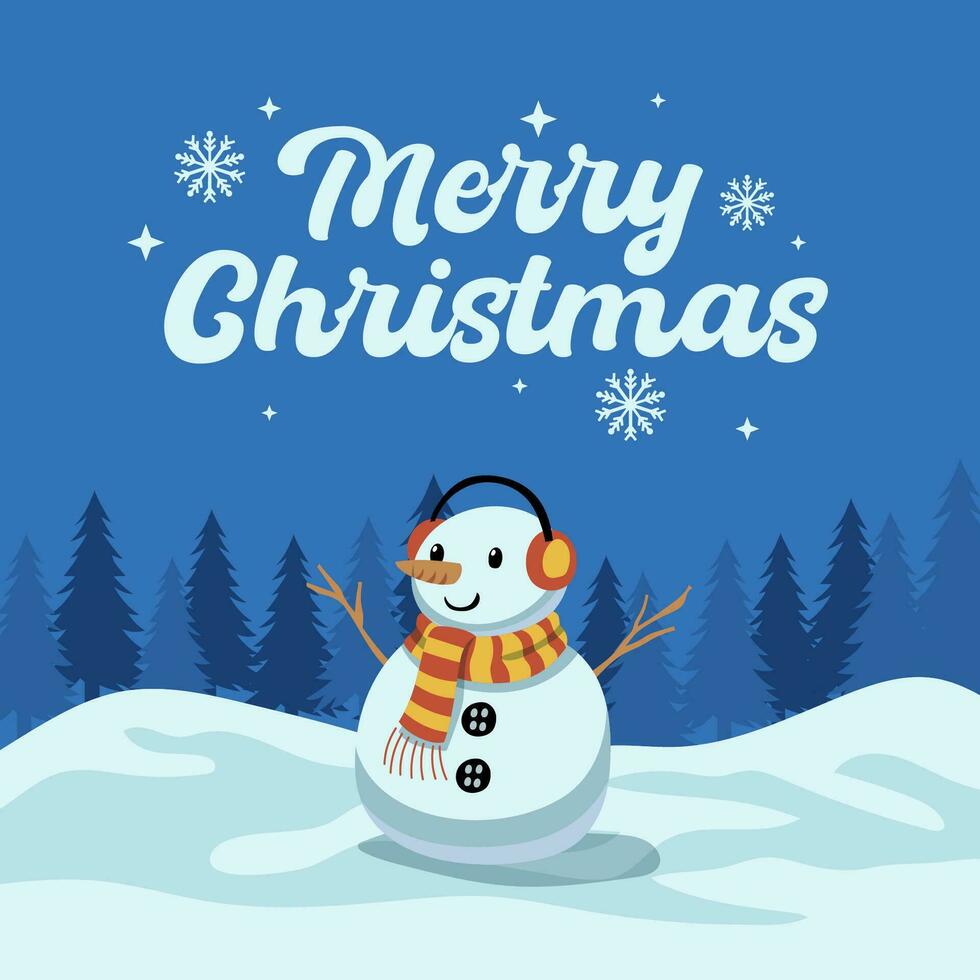 Christmas greeting design in winter season vector