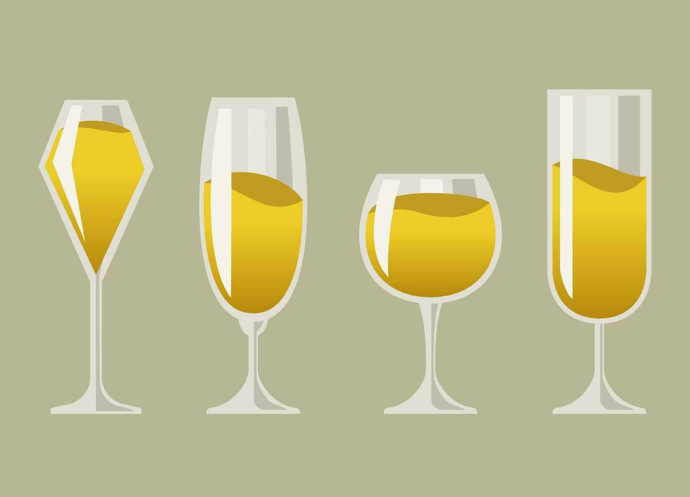 Set collection of wine glass vector
