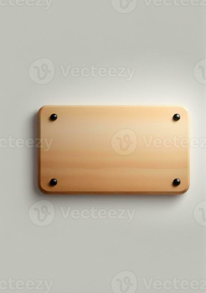 Wooden Board Isolated On A White Background. AI Generated photo