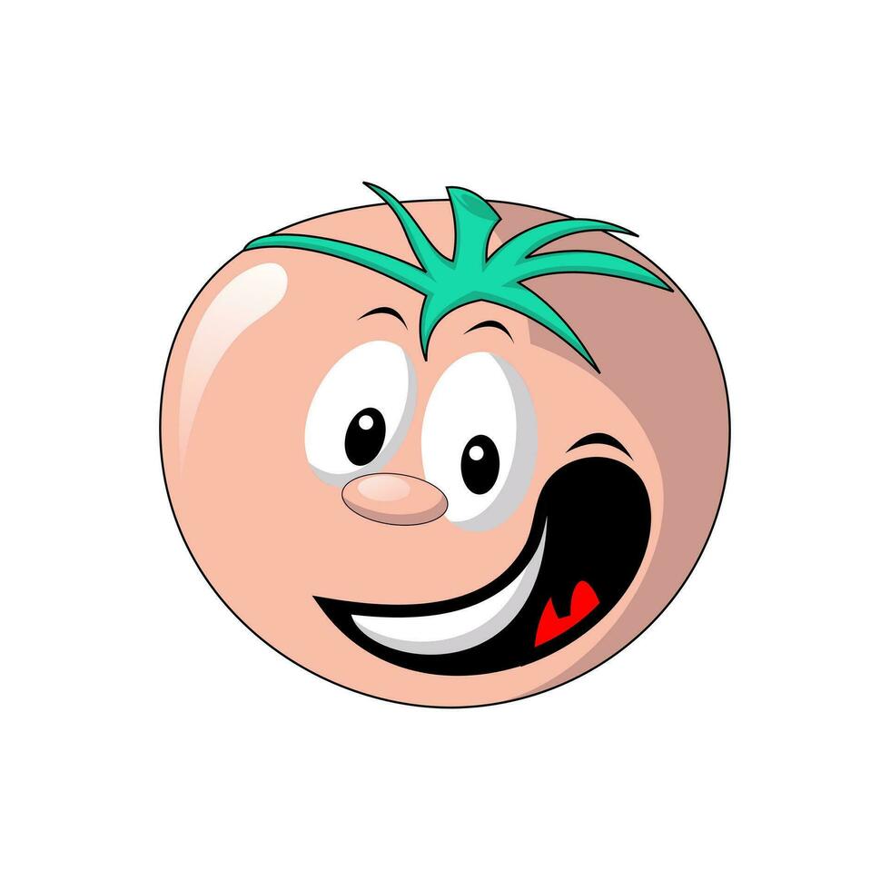 cute cartoon tomato flat character. Modern illustration with cute comics characters. Hand drawn doodles of comic characters. Set in modern cartoon style. vector