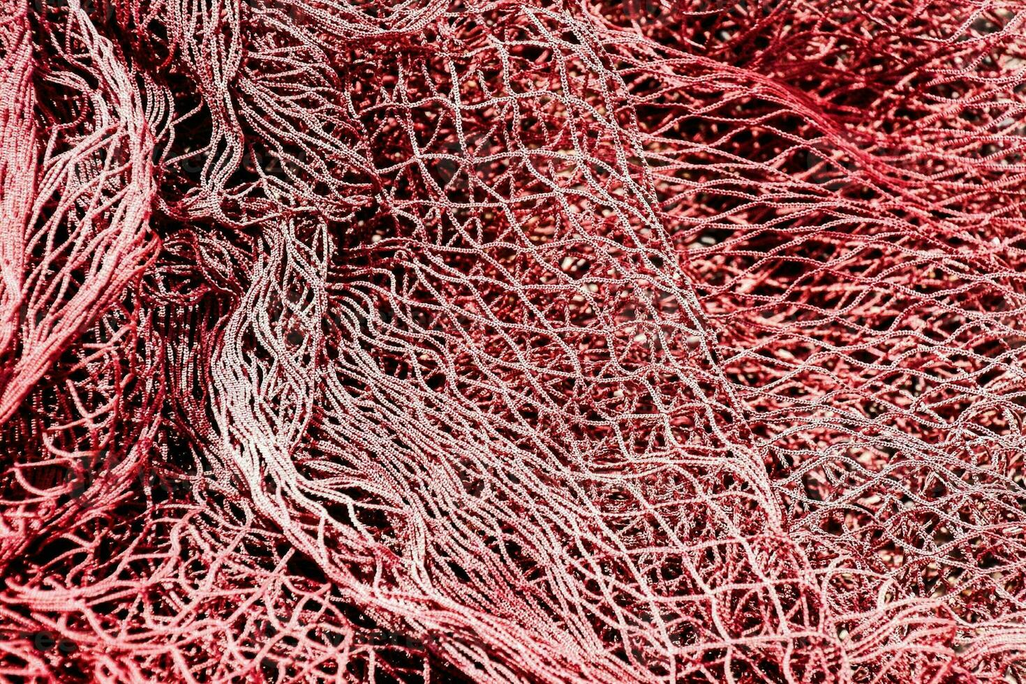 a close up of a red net photo