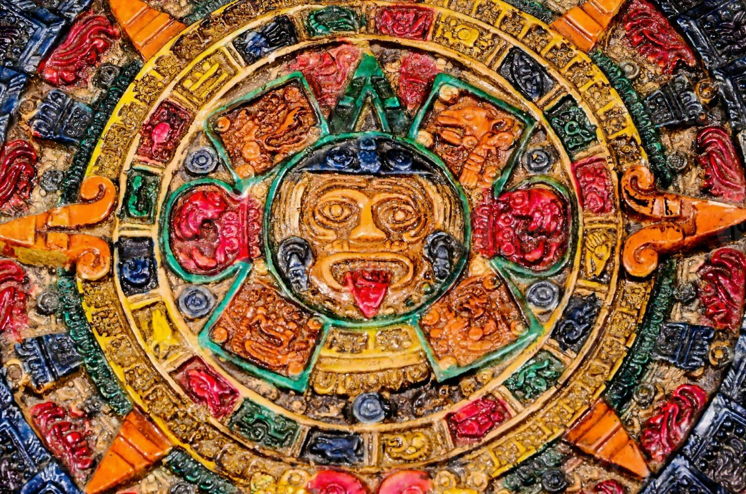 el maya calendario es mostrado en esta foto