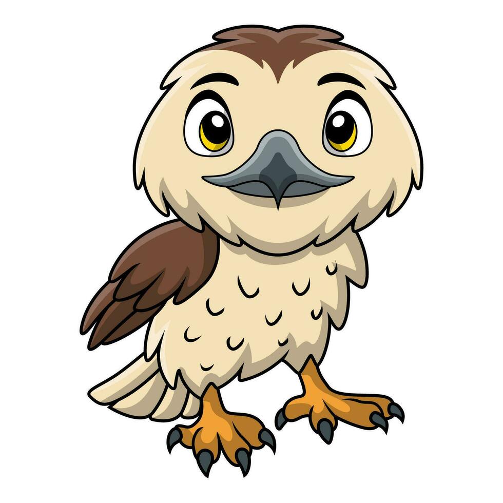 Cute falcon cartoon on white background vector