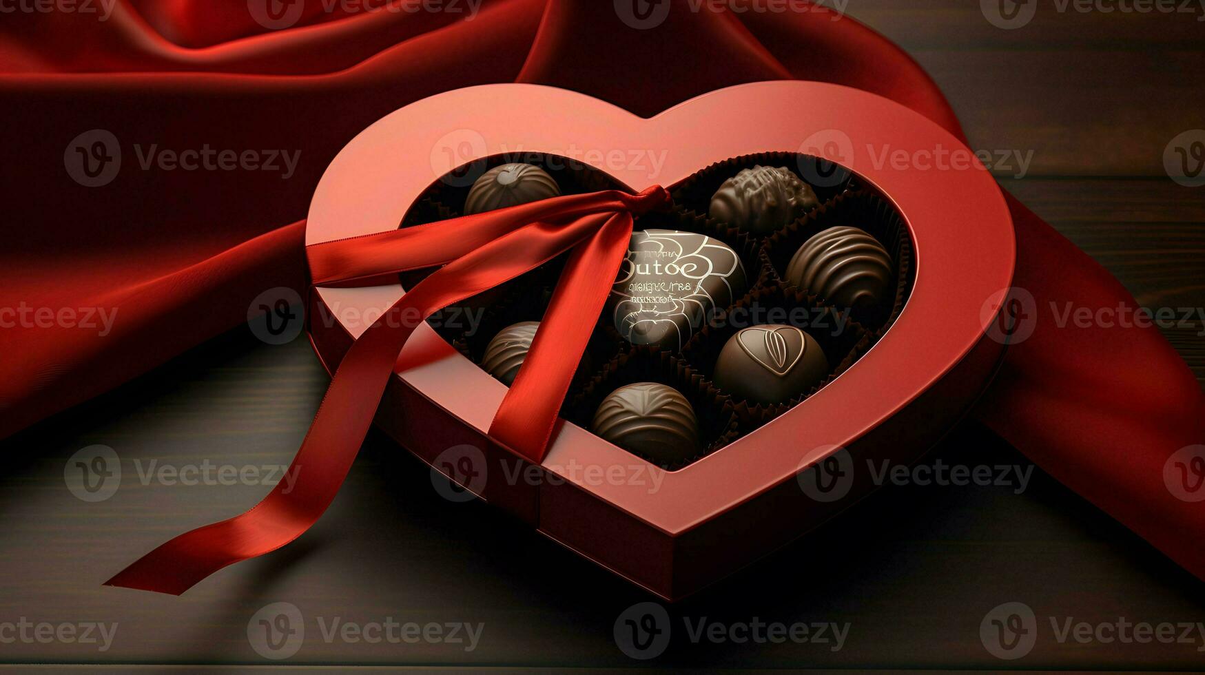 AI generated Valentines day background wallpaper, chocolate love, hearts, romantic roses, Generative AI photo