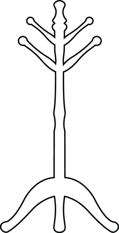 coat stand icon in line. isolated on transparent background hanger in lobby or hallway. Item of furniture to hung coat. Interior of room in house or cloakroom in cafe. vector for apps and website